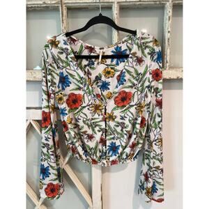 Free People size small floral top bell sleeves